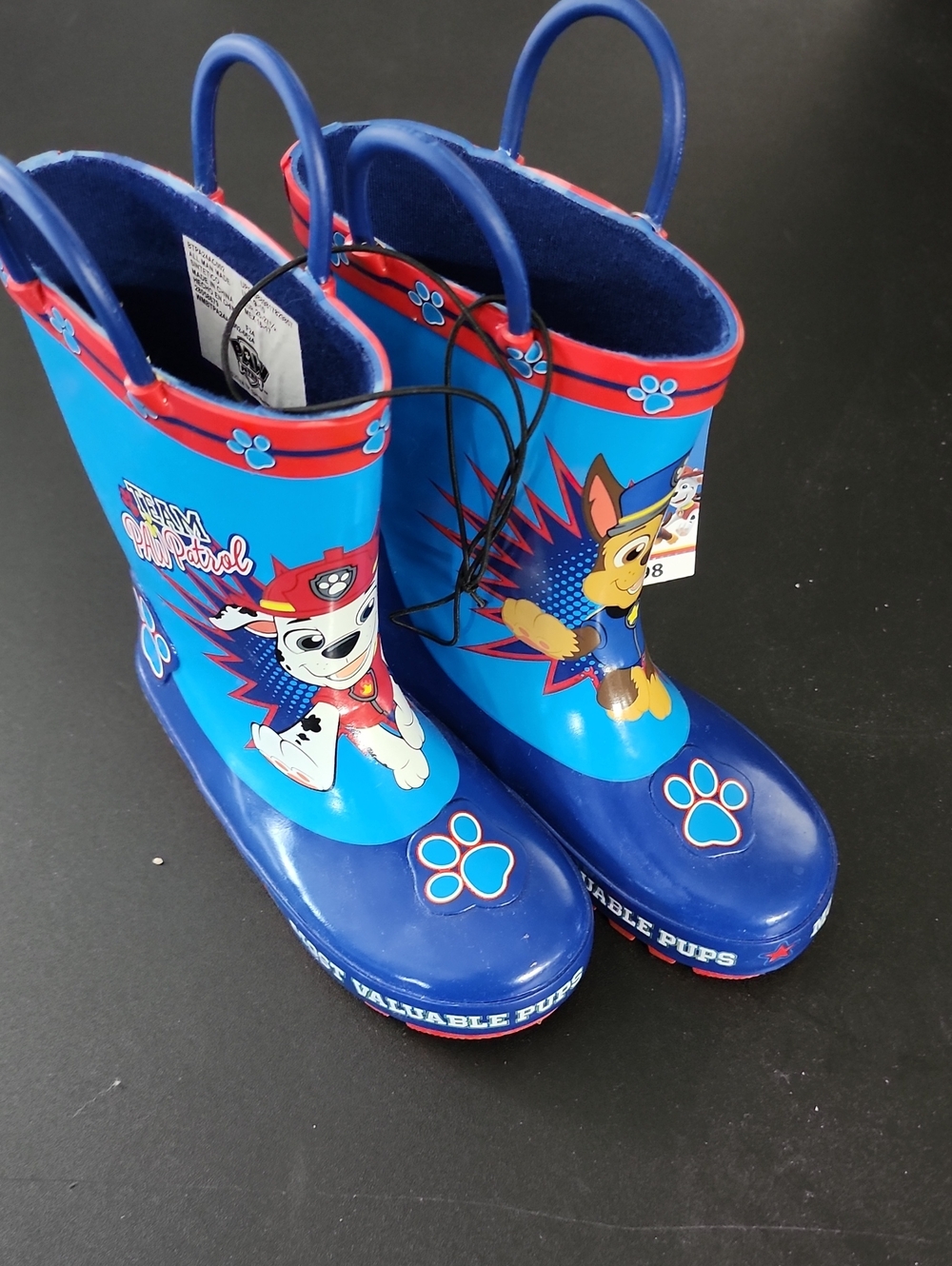 Paw Patrol Blue & Red Kids Rain Boots with Character Graphics